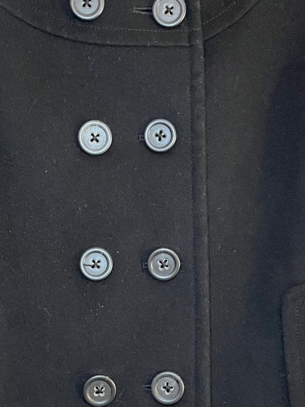 J. Crew Vintage Pippa Peacoat Collarless Wool Blend Black Medium 12 (Modern 6/8) - Picture 3 of 6